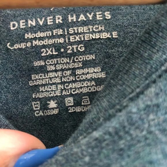 Denver Hayes Blue Short Sleeve Modern  Fit T-shirt Sz 2XL - Picture 5 of 6